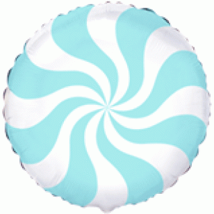 Baby Blue Pastel Candy Swirl Willy Wonka Balloon